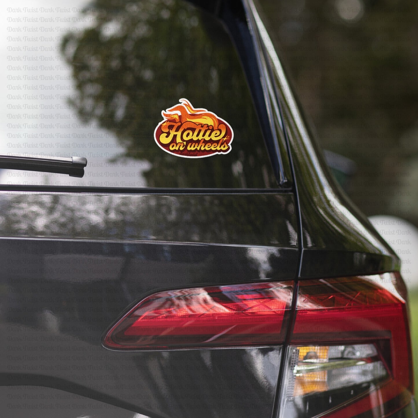 Sticker Hottie on wheels